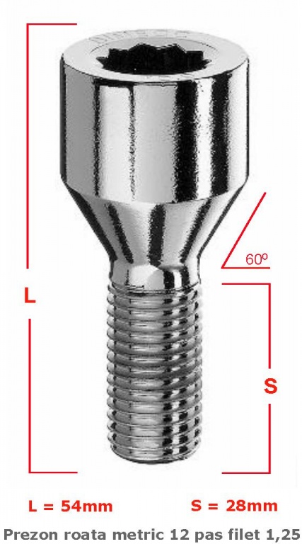 PREZON ROATA METRIC 12 PAS FILET 1,25 28MM IMBUS