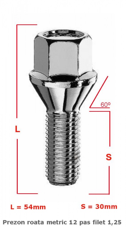 PREZON ROATA METRIC 12 PAS FILET 1,25 30MM CONIC