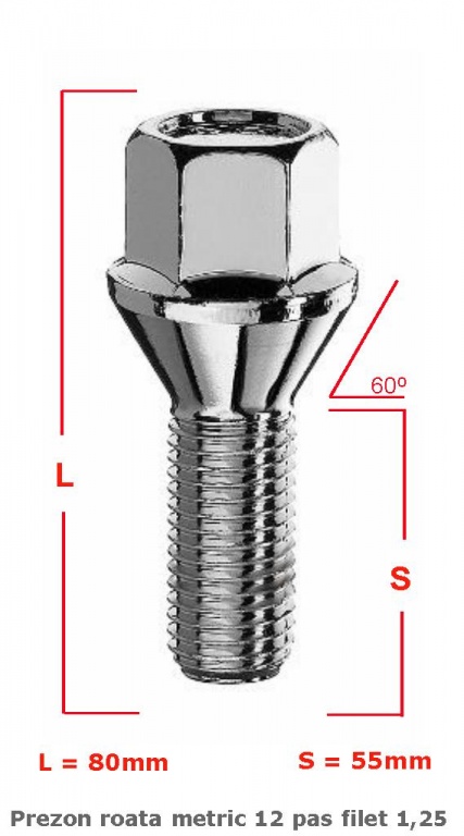 PREZON ROATA METRIC 12 PAS FILET 1,25 55MM CONIC