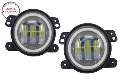 Proiectoare Ceata Full LED CREE Dublu JEEP Wrangle