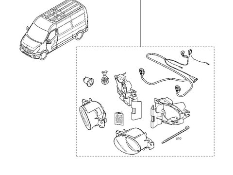 PROIECTOARE CEATA KIT COMPLET CABLAJ,SUPORTI pentru Renault Master,OPEL MOVANO an 2018 2020