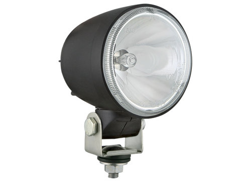 Proiector auto Wesem 12/24V bec H3, 84x90mm sticla alba carcasa de plastic neagra rotunde , cu lumina de drum , 1 buc.