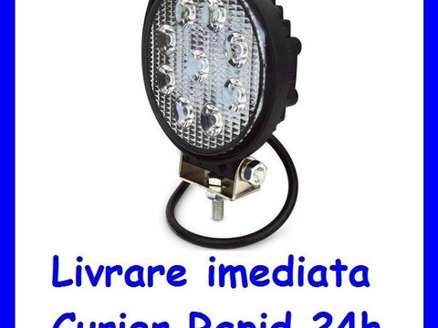 Proiector LED 12V - 24V Lucru Santier OFFRoad ROTUND lumina FLOOD 27W F18-2