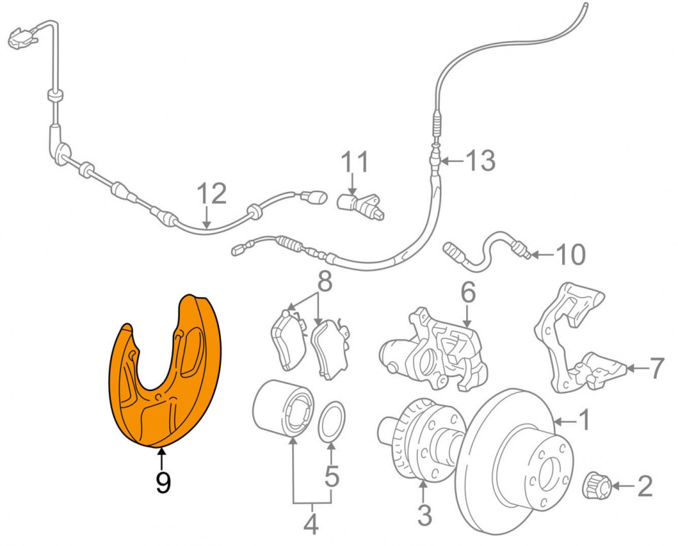 Protectie Metal Disc Frana Spate Stanga 