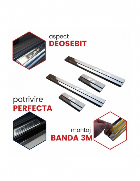 Protectii inox praguri usi Opel Corsa D,