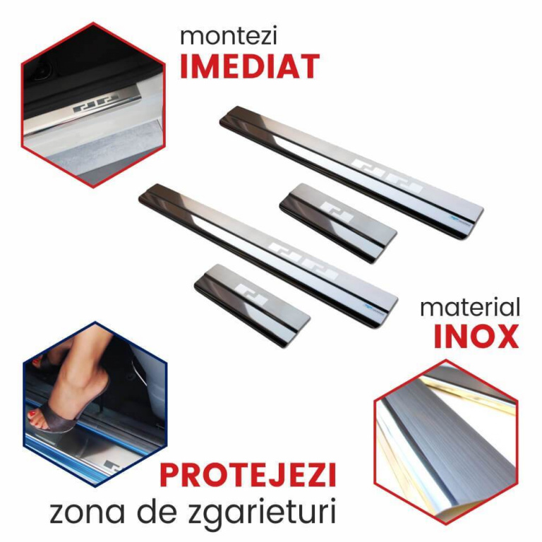 Protectii inox praguri usi Skoda Kodiaq,