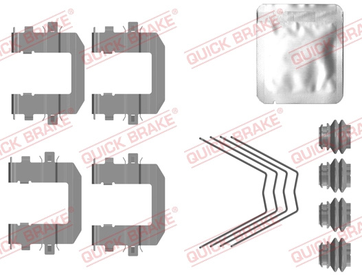 QUICK BRAKE Set accesorii, placute frana 109-0131 se potriveste la NISSAN NOTE (E12) 2012 2013 2014 2015 2016 2017 2018