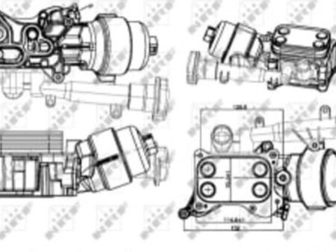 Racitor ulei (cu carcasa filtru ulei) ALFA ROMEO MITO, CHRYSLER DELTA, FIAT BRAVO II, DOBLO, DOBLO CARGO, GRANDE PUNTO, LINEA, PUNTO EVO, LANCIA DELTA III, OPEL COMBO TOUR 1.6 d 09.07-