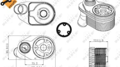 Racitor ulei (cu garnituri, cu garnitura) IVECO DAILY III, DAILY IV, DAILY V, DAILY VI 2.3D 09.02-