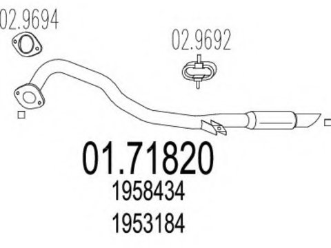 Racord evacuare 01 71820 MTS pentru Nissan Mistral Nissan Terrano Ford Maverick