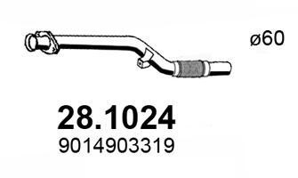 Racord evacuare ~ fata SPRINTER 4-t bus (B904) 408 CDI (904.662, 904.663) bus 2,148 82 diesel ~ 28.1024 ~ ASSO