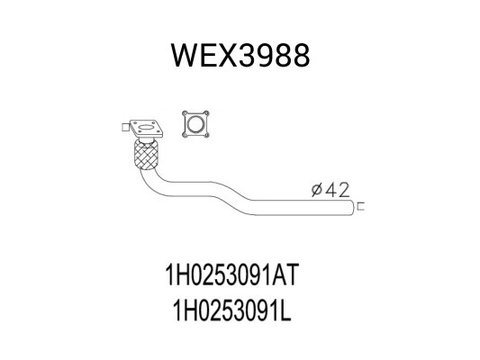 Racord evacuare VW VENTO (1H2) (1991 - 1998) QWP WEX3988 piesa NOUA