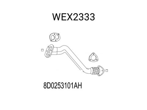 Racord evacuare WEX2333 QWP pentru Audi A4 Opel Astra