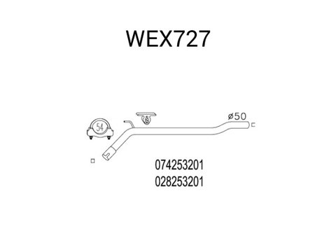 Racord evacuare WEX727 QWP pentru Vw Eurovan Vw Transporter Ford Focus