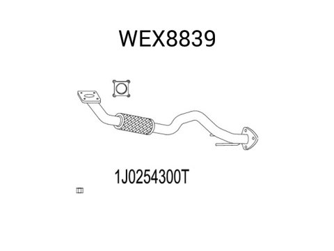 Racord evacuare WEX8839 QWP pentru Vw Golf Vw Bora Vw Jetta Seat Leon Seat Toledo