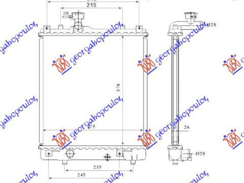 RAD. APA 1.0-1.2 (37.5x38)(SUSPENDAT)(DESCHIS)VALEO (VALEO CLASIC) - SUZUKI IGNIS 00-08, SUZUKI, SUZUKI IGNIS 00-08, 020406305