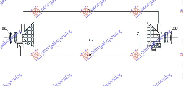 RAD. INTER. 1.4I 16V TURBO A14/B14NET , OPEL, OPEL MOKKA 13-16, PEUGEOT, PEUGEOT EXPERT 07-16, PARTEA FRONTALA, RADIATOR INTERCOOLER, 605006200