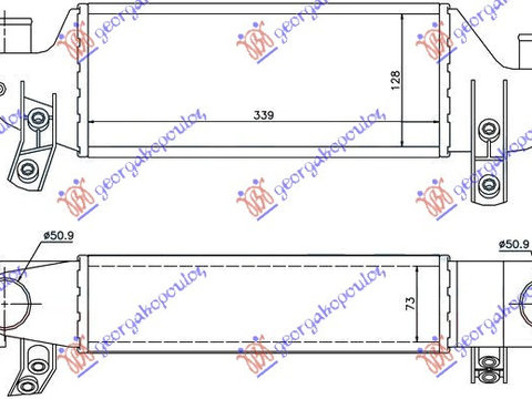 RAD.INTER.1,8 TDCi (33x12x73) - FORD FIESTA 99-02, FORD, FORD FIESTA 99-02, PEUGEOT, PEUGEOT EXPERT 07-16, Partea frontala, Radiator Intercooler, 017906200