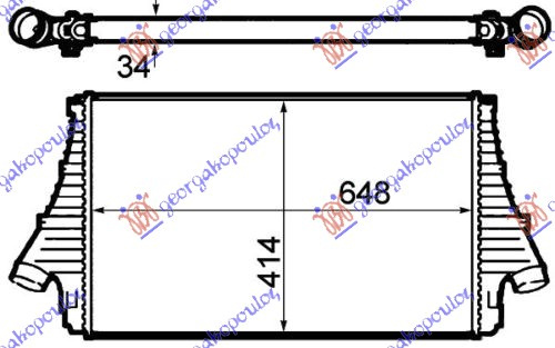 RAD. INTER. 1.9 CDTI (647X415X34) - FIAT FIAT CROMA SW 05-09, FIAT, FIAT CROMA SW 05-09, PEUGEOT, PEUGEOT EXPERT 07-16, PARTEA FRONTALA, RADIATOR INTERCOOLER, 293106210