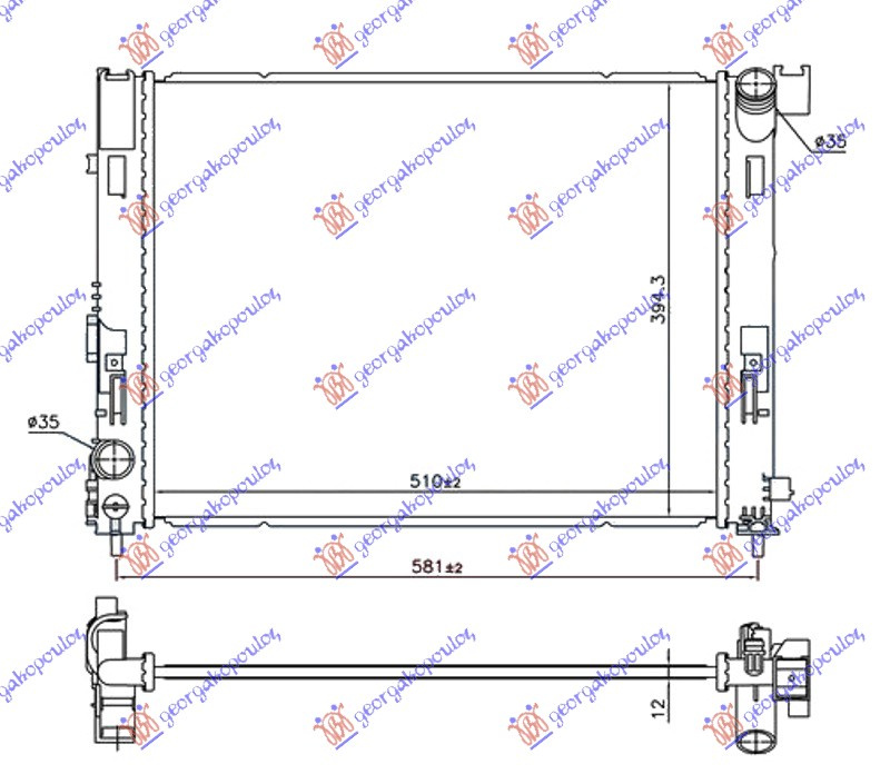 Radiator 0.9 ig-t benzina - 1.5 dci diesel (510x395x12) pentru Dacia Jogger 22-