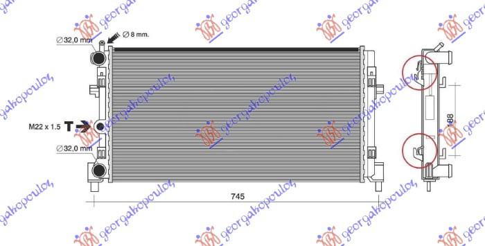 RADIATOR 1.0 BNZ. MANUAL (640x340) , SKODA, SKODA SCALA 19-, 755006320