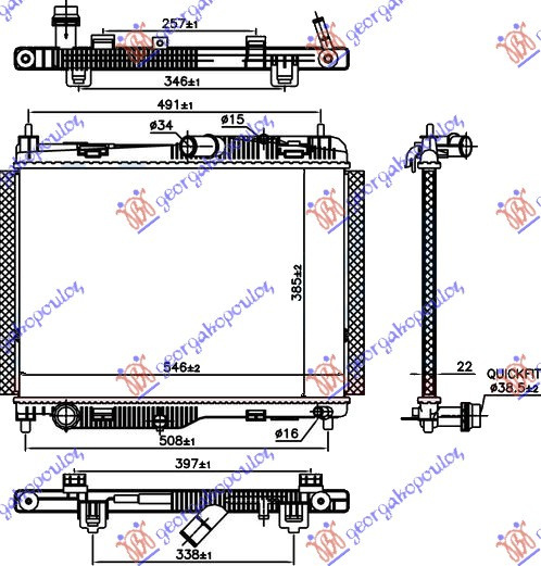 RADIATOR 1.0 EcoBoost AUTOMATIC BENZINA (385x545x22) - FORD ECOSPORT 17-, FORD, FORD ECOSPORT 17-, 328106310