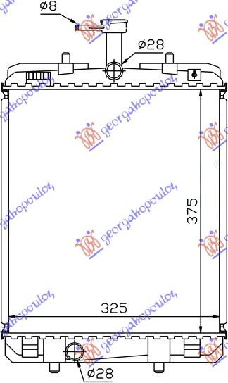 RADIATOR 1.0CC +/-Ac/ (37.4X326) (KOYO) - F2, TOYOTA, TOYOTA AYGO 14-18, 827106315