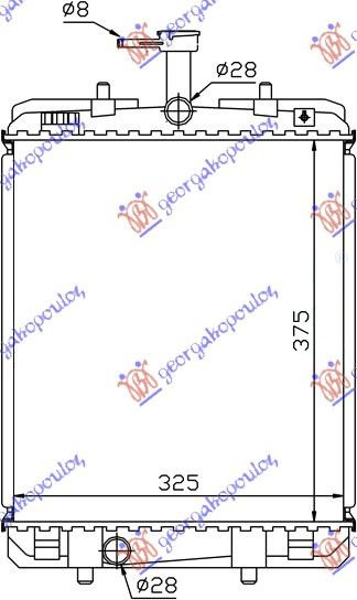 RADIATOR 1.0CC +/-Ac/ (37.4X326) (KOYO) - F2, TOYOTA, TOYOTA AYGO 06-12, 028006315