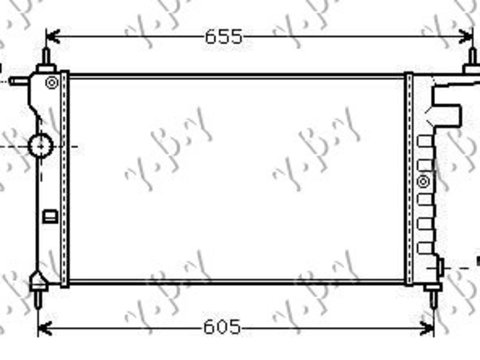 RADIATOR 1.2-1.4 -Ac/ (53x28) (DIAGONAL) (MAHLE BEHR PREMIUM) - OPEL OPEL TIGRA 95-04, OPEL, OPEL TIGRA 95-04, 048406305