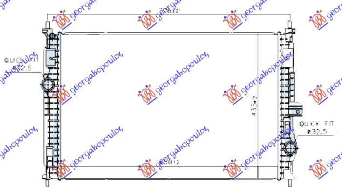 RADIATOR 1.2-1.6 BENZINA (HYBRID) - 1.5-1.6-2.0 DIESEL MANUAL/AUTO (650x433) CITROEN C5 Aer CROSS 18-