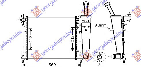 RADIATOR 1.2i-8V +/-Ac/ (48x39.2) - LANCIA LANCIA Y 11-24, LANCIA, LANCIA Y 11-24, 460006310