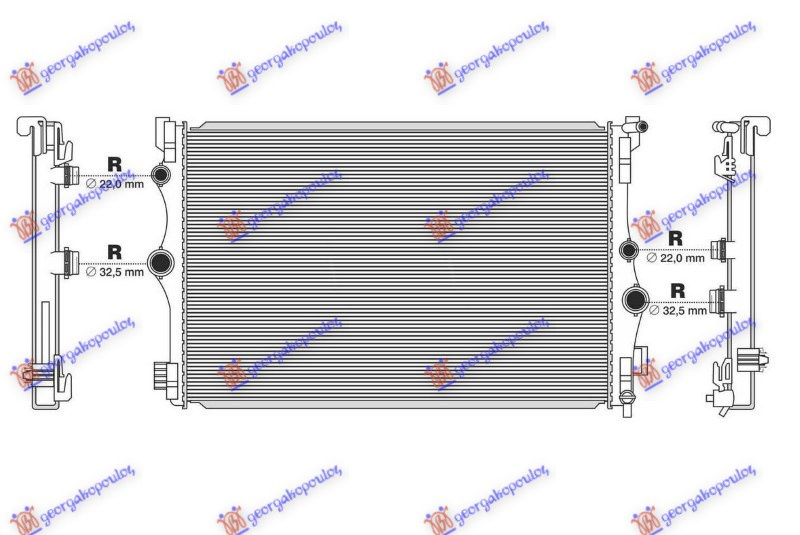 RADIATOR 1.3-2.0 PETROL - 1.5-2.0 DIESEL (3 TUBES) (663x433) - MERCEDES MERCEDES CLA (C118)/CLA SHOOTING BRAKE(X118) 19-23, MERCEDES, MERCEDES CLA (C118)/CLA SHOOTING BRAKE(X118) 19-23, 531306300