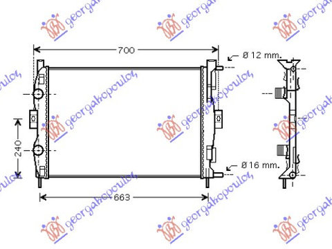 RADIATOR 1.4-1.6 16V +/-AC (59x45x18) (MAHLE BEHR) - RENAULT RENAULT MEGANE SDN-H/B-L/B 05-08, RENAULT, RENAULT MEGANE SDN-H/B-L/B 05-08, 027506305