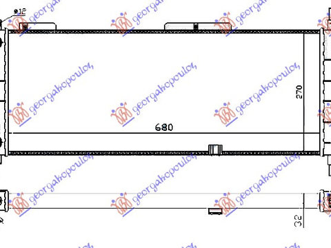 RADIATOR 1.4-1.6 +Ac/ (68x28) AUTO (DIAGONAL) - OPEL OPEL TIGRA 95-04, OPEL, OPEL TIGRA 95-04, 048406350