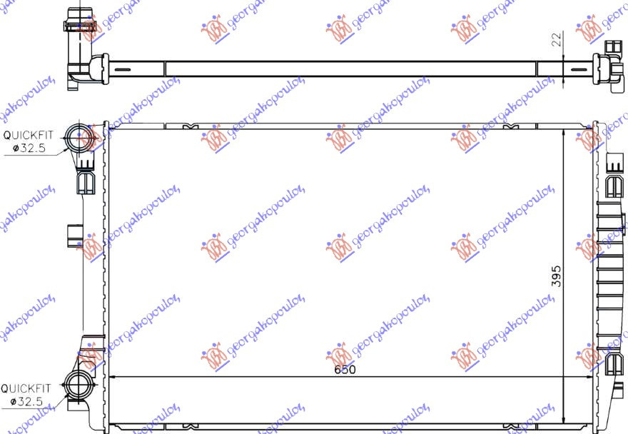RADIATOR 1.4 TSI BENZINA (650X400) (MECANIC), VW, VW TIGUAN ALLSPACE/XL 17-21, 889206310