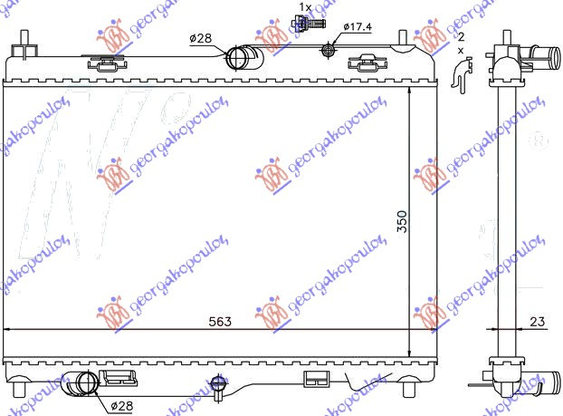 RADIATOR 1.5-1.6-2.0 BNZ/1.5 TDCI MANUAL +/- Ac/ (56.3x35) , FORD, FORD ECOSPORT 13-17, 328006310