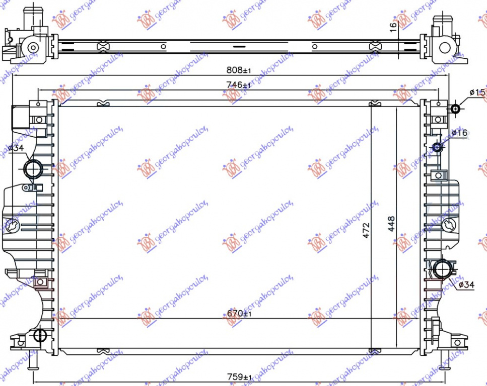 Radiator 1.5/2.0 ecoboost benzina - radiator 1.5/2.0 ecoboost de benzina (2.0 tdci auto) pentru Ford Galaxy 2015, 2016, 2017, 2018, 2019