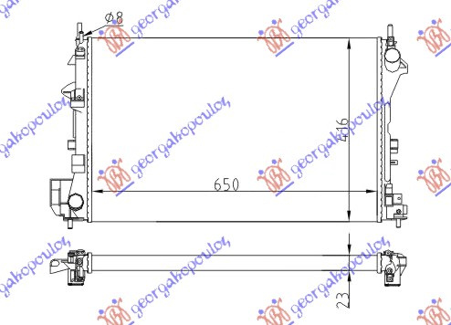 RADIATOR 1.6-18I 16V+/-AC(65X40,5)Z16XE-Z18XE (MAHLE BEHR) - SAAB SAAB 9.3 02-07, SAAB, SAAB 9.3 02-07, 701106305