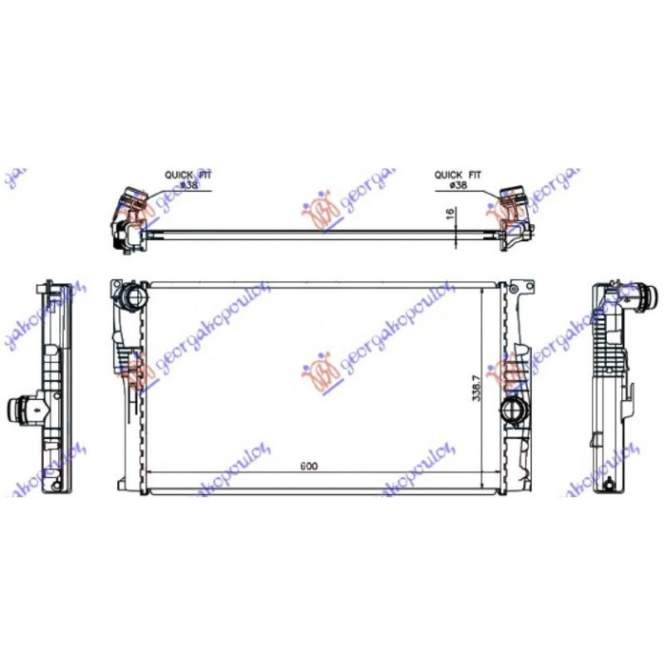 Radiator 1.6 (316i/320i) Benzina/2.0 (316d/318d/320d) Diesel Manual (600x339x16) (Koyo) pentru Bmw Series 2 (F22/23) Coupe/Cabrio 14-