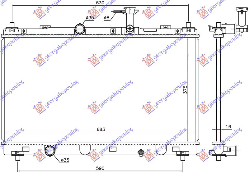 RADIATOR 1.6I 16V MANUAL (375X697X16), SUZUKI, SUZUKI VITARA 15-19, 798006305