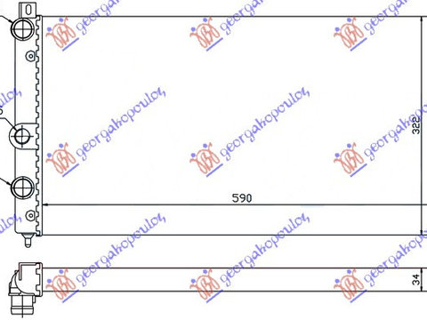 RADIATOR 1.6i 8V-1,9D (59x32) - SKODA SKODA FELICIA 98-01, SKODA, SKODA FELICIA 98-01, 012306310