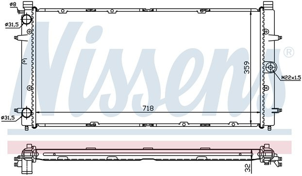 Radiator 1.8-2.0-2.5-2.8 ΒΕΝΖ. - 1.9-2.4 D/TD - 2.5 TDI VW TRANSPORTER (T4) 91-03