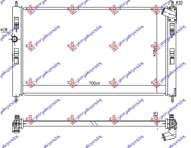 RADIATOR 1.8 DI-D MANUAL DIESEL (700x410) - CITROEN CITROEN C4 Aer CROSS 12-15, CITROEN, CITROEN C4 Aer CROSS 12-15, 201106330