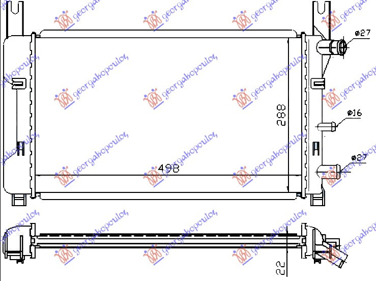 RADIATOR 10 -11 -13 [50BMW X30] [ CLASSIC] FORD FIESTA III 90-95 055206305 055206305 6176237