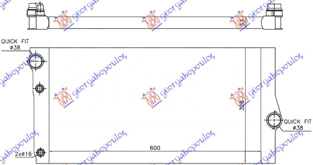 RADIATOR 2,0-4,0 DI (T.D) (60X33X3,2) (& GT/F07) - BMW SERIES 5 (F10/11) 13-16, BMW, BMW SERIES 5 (F10/11) 13-16, 160106320