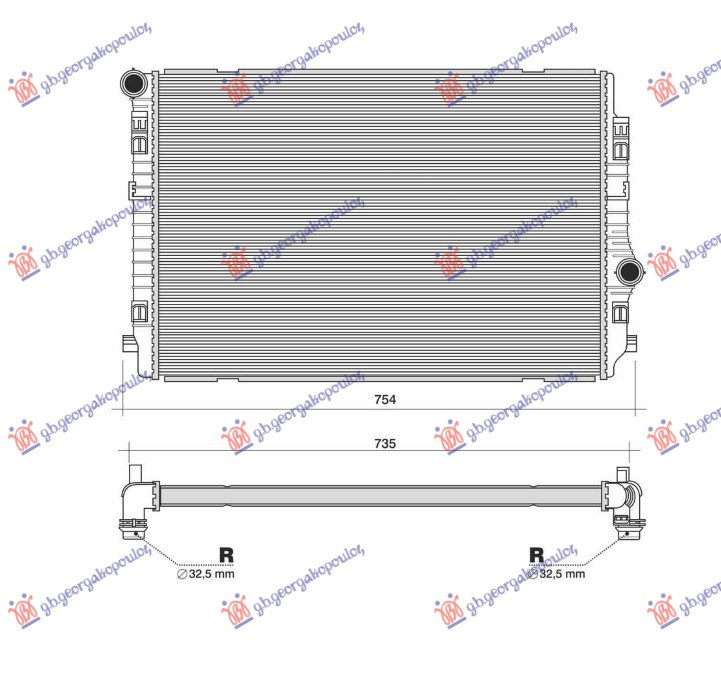 RADIATOR 2.0 TDI (176 KW) DIESEL (650X450X32)(KOYO) , VW, VW TIGUAN 16-20, 889106290