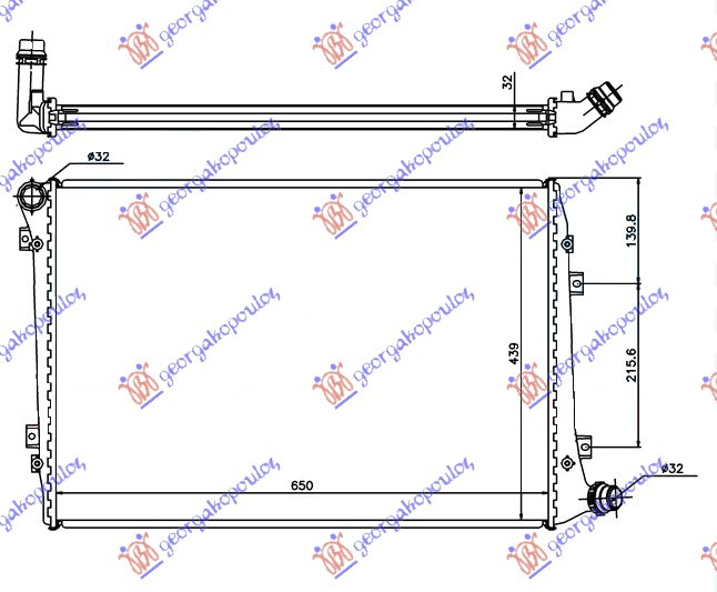 RADIATOR 2.0 TDI DIESEL (650X440) (KOYO) , VW, VW GOLF V VARIANT 07-09, 892006420