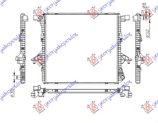 RADIATOR 2.0 TSI-2.0 TDI (61.7X58.4X26) , VW, VW P/U AMAROK 16-22 (S6/S7), 882106300