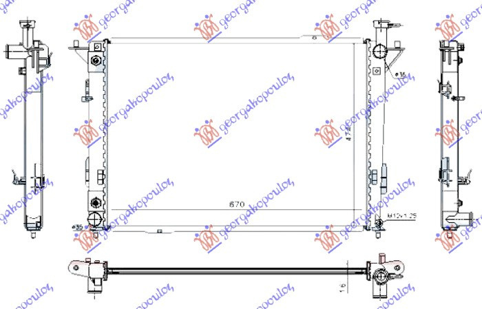 RADIATOR 2.4-3.3-3.5 PETROL AUTOMATIC (670x475x16) - HYUNDAI HYUNDAI SANTA FE 09-12, HYUNDAI, HYUNDAI SANTA FE 09-12, 369006300