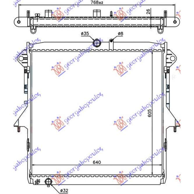 Radiator 2.5 Benzina Manual-auto (605x640)-Mazda P/U 2/4wd Bt-50 13-pentru Mazda,Mazda P/U 2/4wd Bt-50 13-